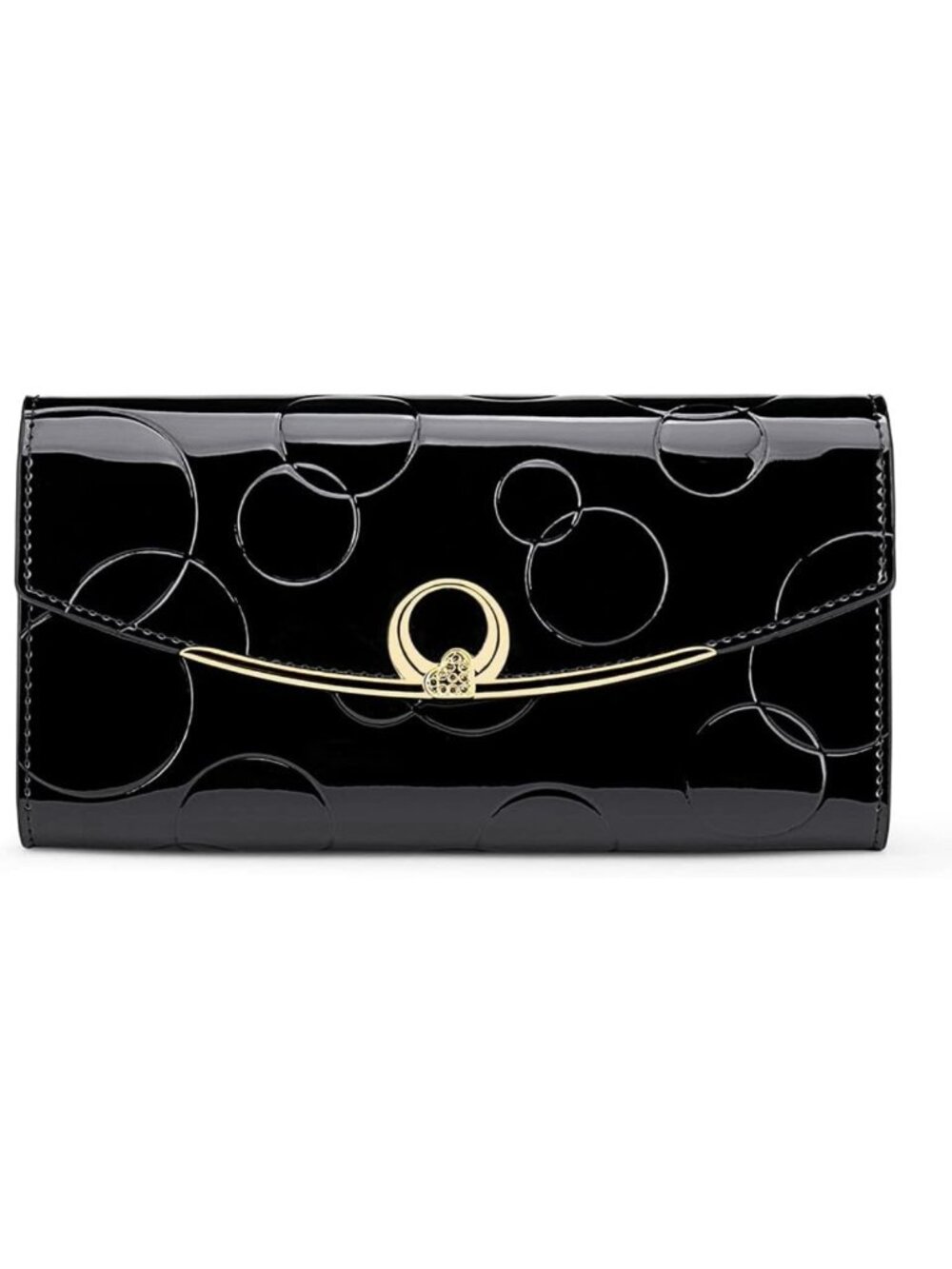 Women's Genuine Leather Long Wallet - Large Capacity, RFID, Embossed Pattern